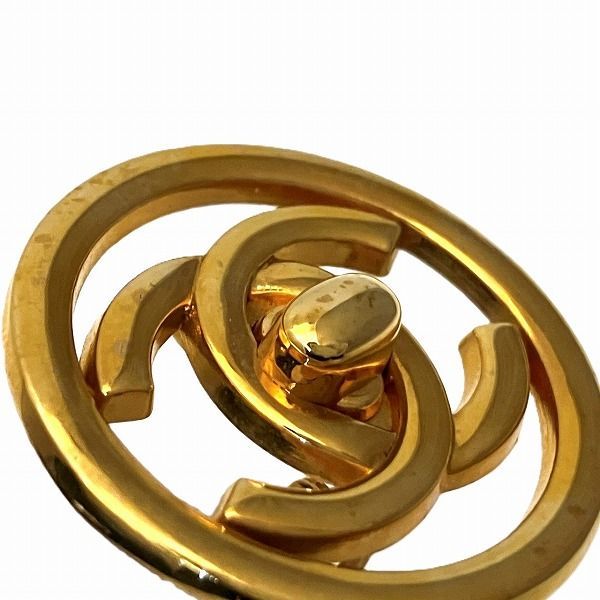 Chanel Coco Mark Round 97p Brand Accessories Earring Women's