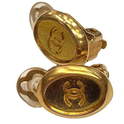 Chanel 99a Coco Mark Gold Brand Accessories Earring Women's