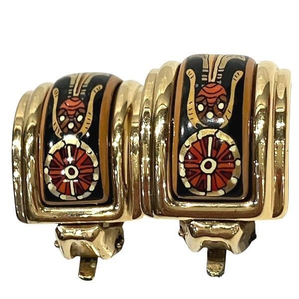 Hermes Enamel Cloisonné Brand Accessories Earring Women's
