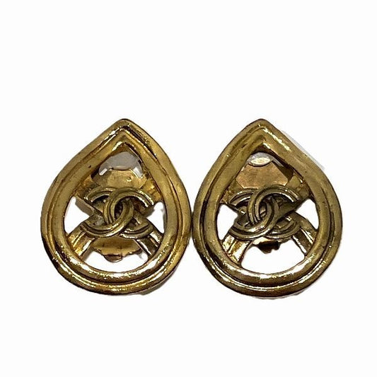 Chanel Vintage Coco Mark Drop Brand Accessories Earring Women's
