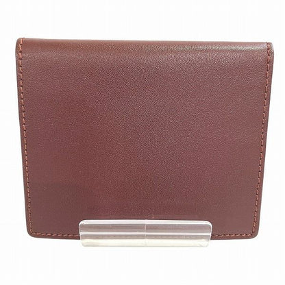 Cartier Mustline Bordeaux Leather Compact Mirror Brand Accessories Pass Case