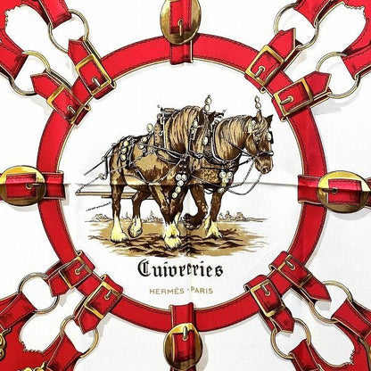 Hermes Carre 90 Cuivreries Copperwork Brand Accessories Scarf Women's