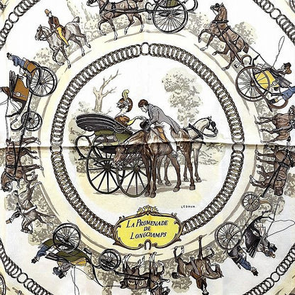 Hermes Carre90 Long Chien's Walk LA Promenade de Longchamps Brand Accessories