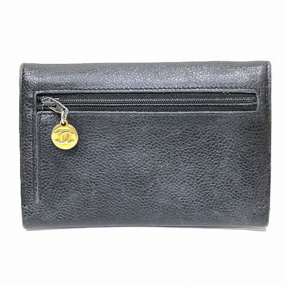 Chanel A01433 Coco Mark Caviar Skin Bifold Wallet Women's