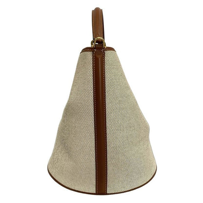 Celine Handbag 16 Bucket Bag Ivory and Brown