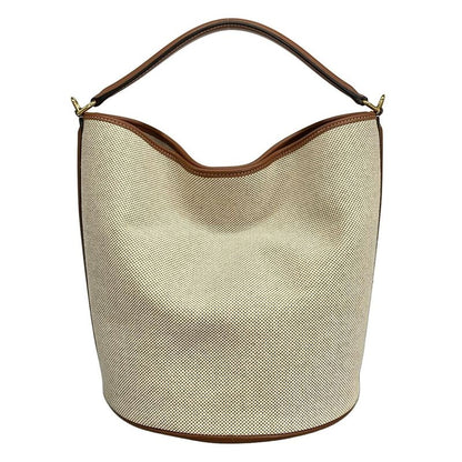 Celine Handbag 16 Bucket Bag Ivory and Brown