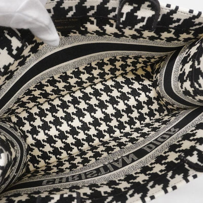 Christian Dior Tote Bag Book Tote Canvas White Black Cles Deuce