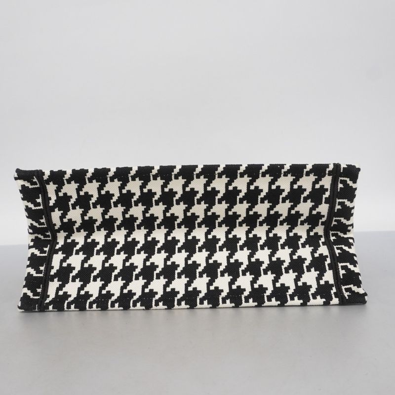 Christian Dior Tote Bag Book Tote Canvas White Black Cles Deuce
