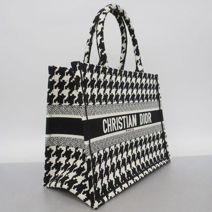 Christian Dior Tote Bag Book Tote Canvas White Black Cles Deuce