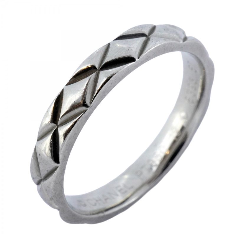 Chanel Ring Matelasse Pt950 Platinum #57 Men's