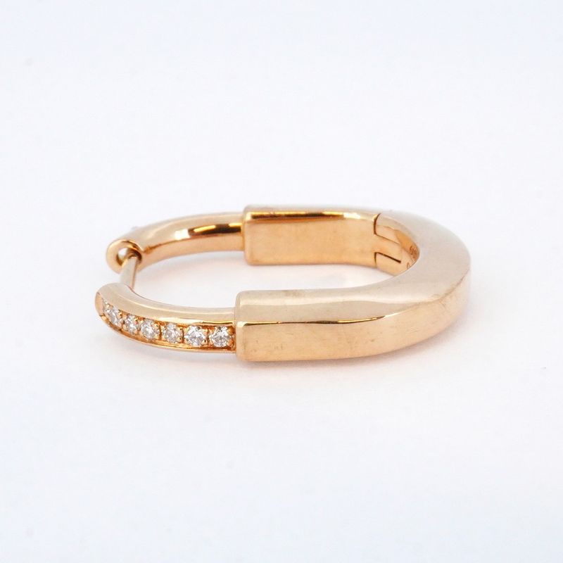 Tiffany & Co Earrings Lock 18K Pink Gold Pink Gold With Diamonds For Women