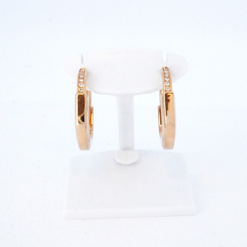 Tiffany & Co Earrings Lock 18K Pink Gold Pink Gold With Diamonds For Women