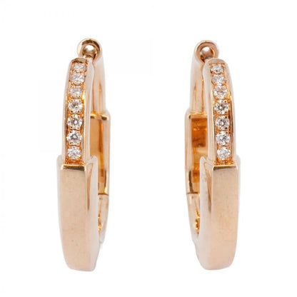 Tiffany & Co Earrings Lock 18K Pink Gold Pink Gold With Diamonds For Women