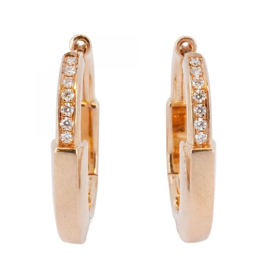 Tiffany & Co Earrings Lock 18K Pink Gold Pink Gold With Diamonds For Women