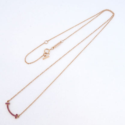 Tiffany & Co Necklace T-smile Mini 18K Pink Gold Pink Gold Pink Sapphire Ladies