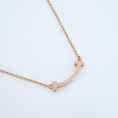 Tiffany & Co Necklace T-smile Mini 18K Pink Gold Pink Gold Pink Sapphire Ladies