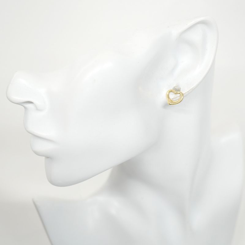 Tiffany & Co Earrings Open Heart 18K Yellow Gold Yellow Gold Ladies