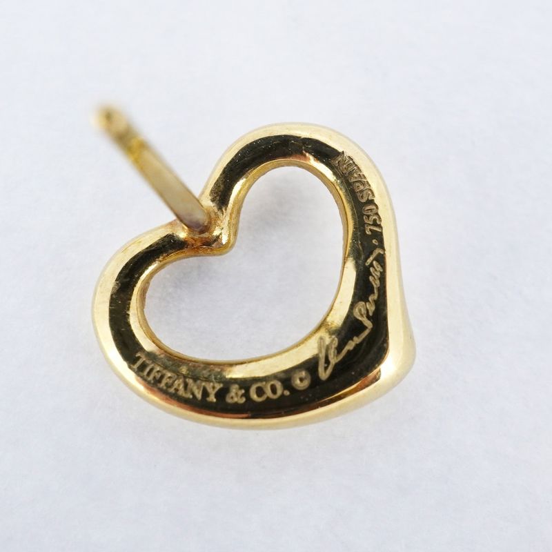 Tiffany & Co Earrings Open Heart 18K Yellow Gold Yellow Gold Ladies