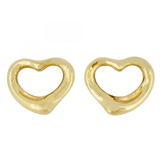 Tiffany & Co Earrings Open Heart 18K Yellow Gold Yellow Gold Ladies