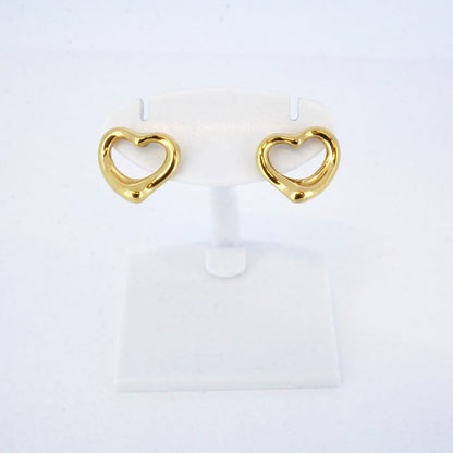 Tiffany & Co Earrings Open Heart 18K Yellow Gold Yellow Gold Ladies