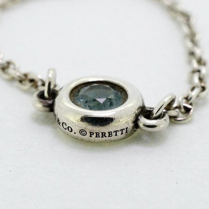 Tiffany & Co Ring By-the-yard Silver 925 Aquamarine Blue #7 Ladies