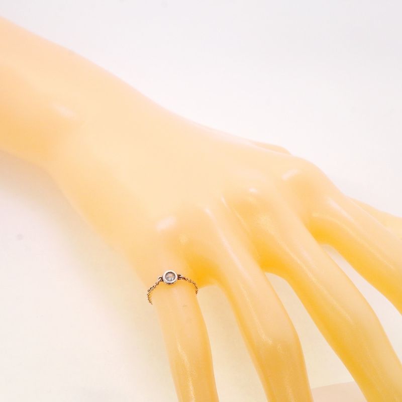 Tiffany & Co Ring By-the-yard Silver 925 Aquamarine Blue #7 Ladies