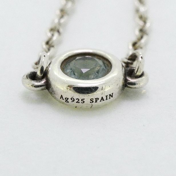 Tiffany & Co Ring By-the-yard Silver 925 Aquamarine Blue #7 Ladies