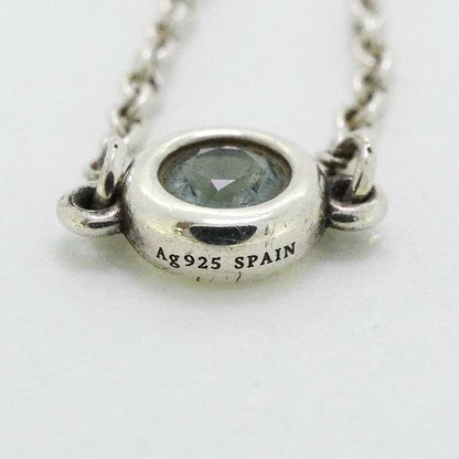 Tiffany & Co Ring By-the-yard Silver 925 Aquamarine Blue #7 Ladies