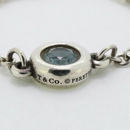 Tiffany & Co Ring By-the-yard Silver 925 Aquamarine Blue #7 Ladies