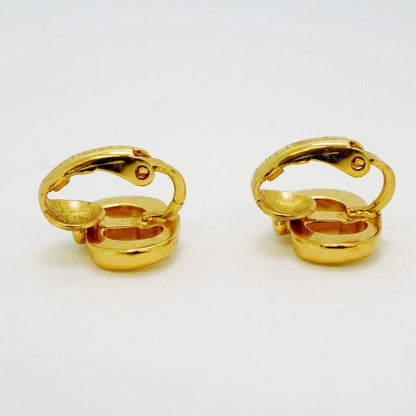 Christian Dior Earring CD Logo GP Plated Gold Ladies