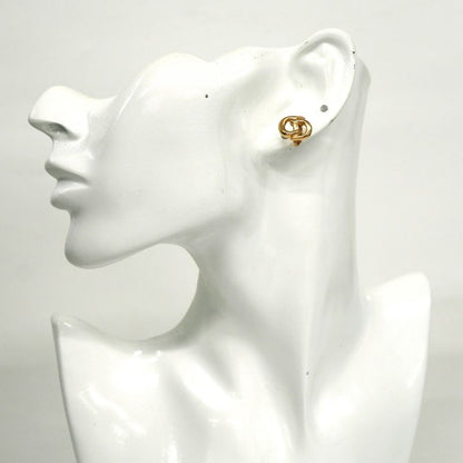 Christian Dior Earring CD Logo GP Plated Gold Ladies