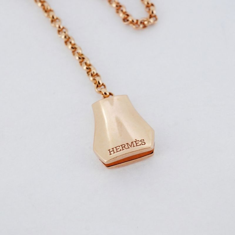 Hermes Necklace Kelly Clochette 18K Pink Gold Pink Gold Ladies