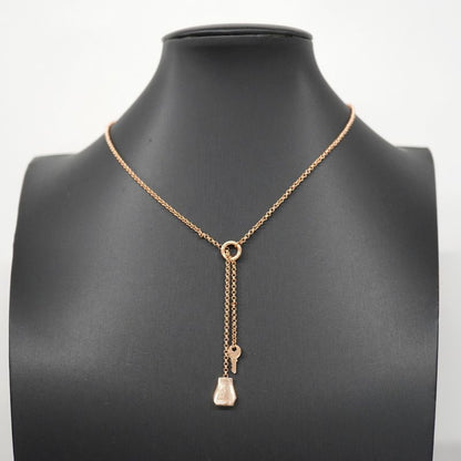 Hermes Necklace Kelly Clochette 18K Pink Gold Pink Gold Ladies