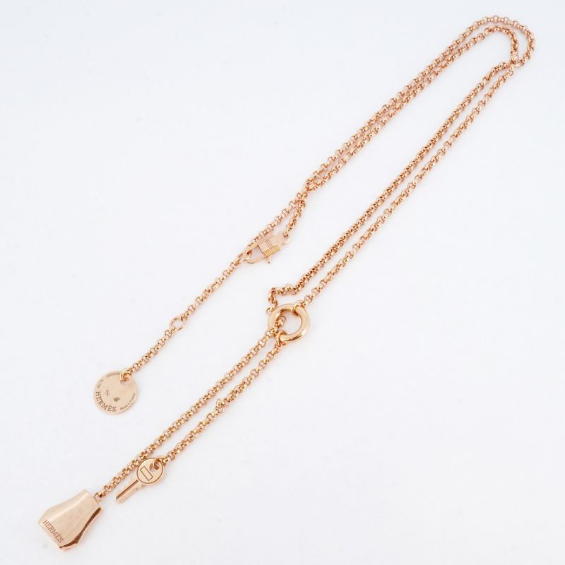 Hermes Necklace Kelly Clochette 18K Pink Gold Pink Gold Ladies
