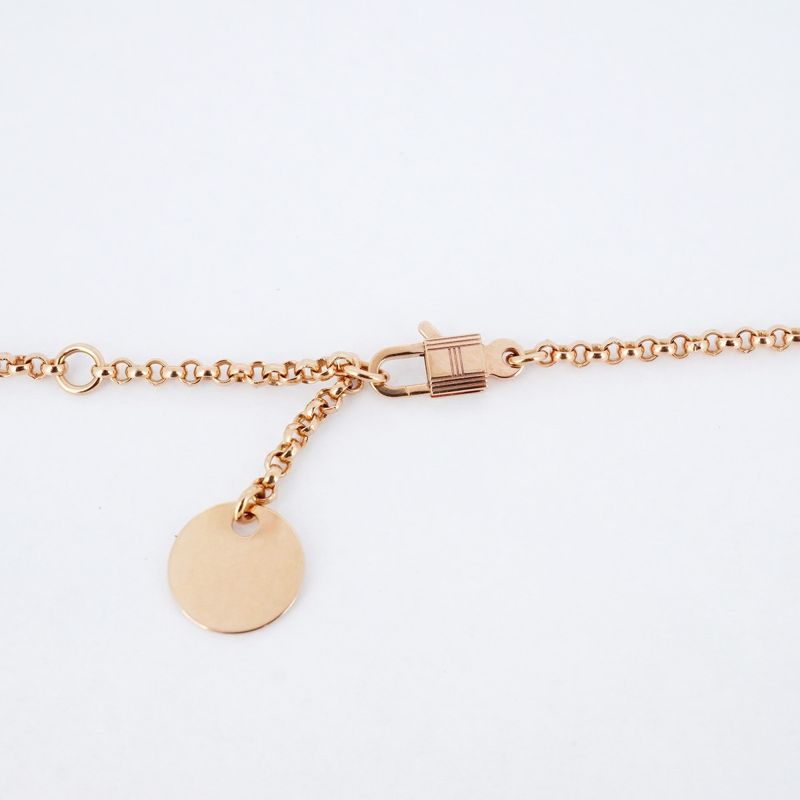 Hermes Necklace Kelly Clochette 18K Pink Gold Pink Gold Ladies