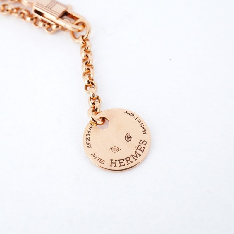 Hermes Necklace Kelly Clochette 18K Pink Gold Pink Gold Ladies