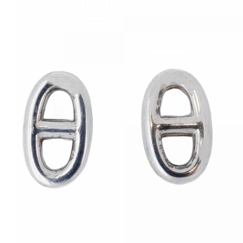 Hermes Earrings Chaine D'ancre 925 Silver Men Women Unisex