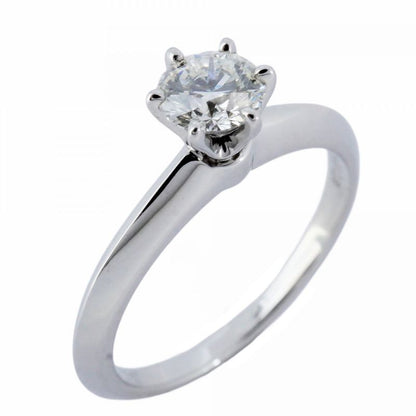 Tiffany & Co Ring Solitaire 1PD Pt950 Platinum Diamond #8 Ladies