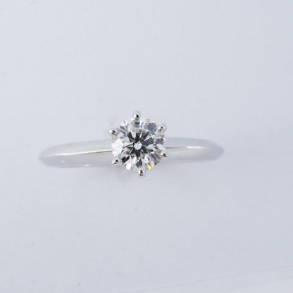 Tiffany & Co Ring Solitaire 1PD Pt950 Platinum Diamond #8 Ladies