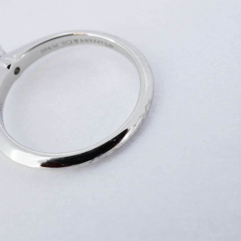 Tiffany & Co Ring Solitaire 1PD Pt950 Platinum Diamond #8 Ladies