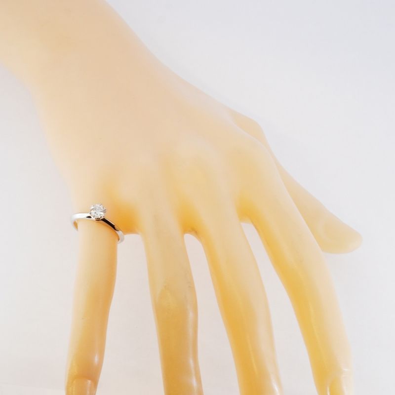 Tiffany & Co Ring Solitaire 1PD Pt950 Platinum Diamond #8 Ladies