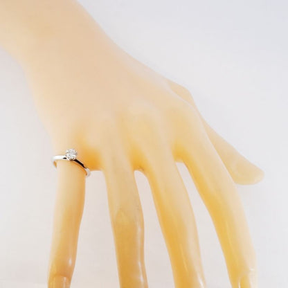 Tiffany & Co Ring Solitaire 1PD Pt950 Platinum Diamond #8 Ladies