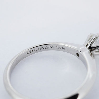Tiffany & Co Ring Solitaire 1PD Pt950 Platinum Diamond #8 Ladies