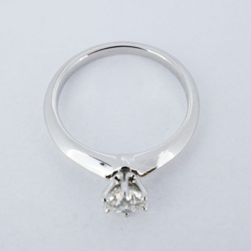 Tiffany & Co Ring Solitaire 1PD Pt950 Platinum Diamond #8 Ladies