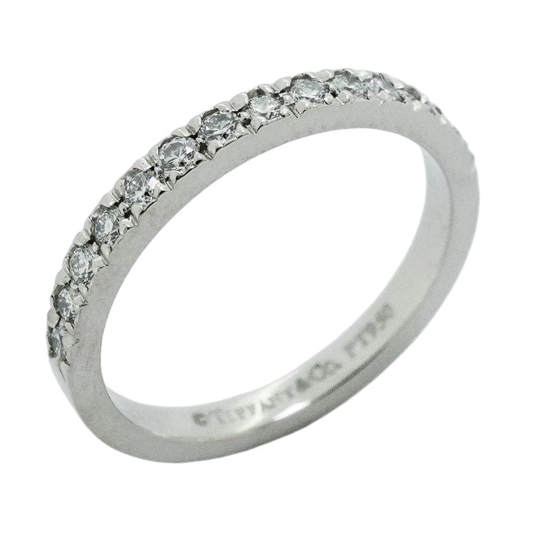 Tiffany & Co Ring Novo Half Eternity Pt950 Platinum Diamond #6.5 Ladies