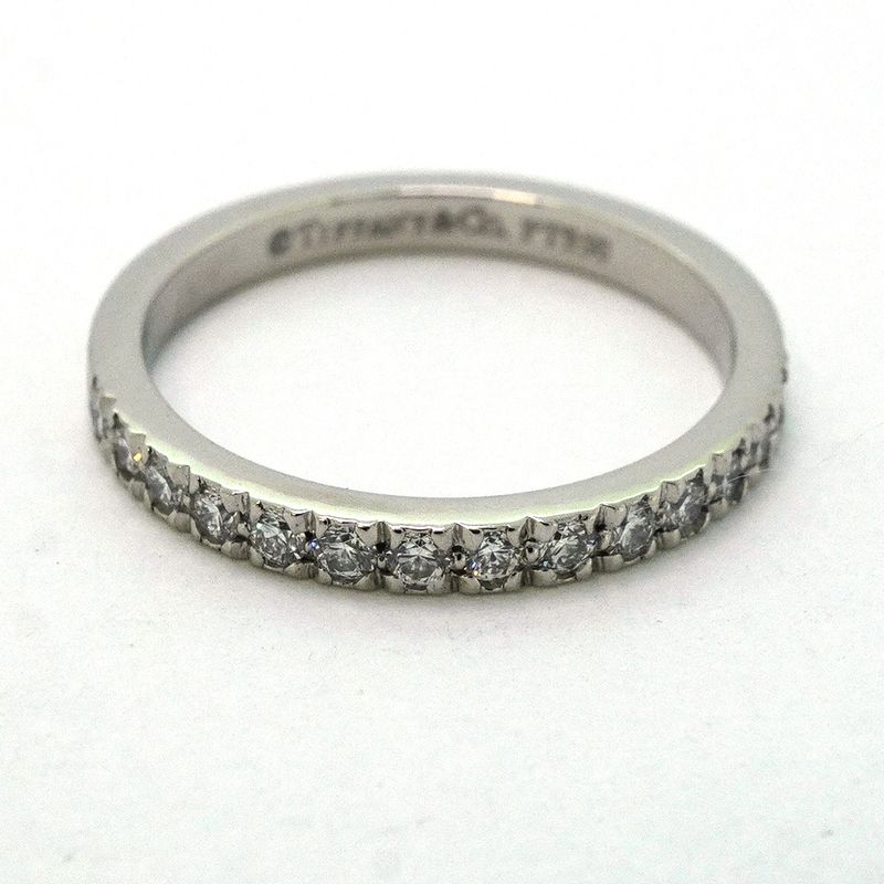 Tiffany & Co Ring Novo Half Eternity Pt950 Platinum Diamond #6.5 Ladies