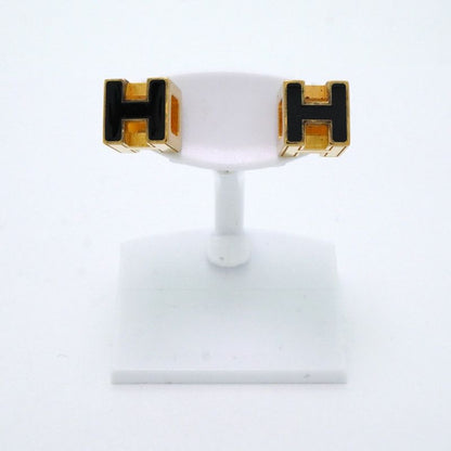 Hermes Earrings H Cube Caged Ash GP Plated Gold Blaccles Deuce