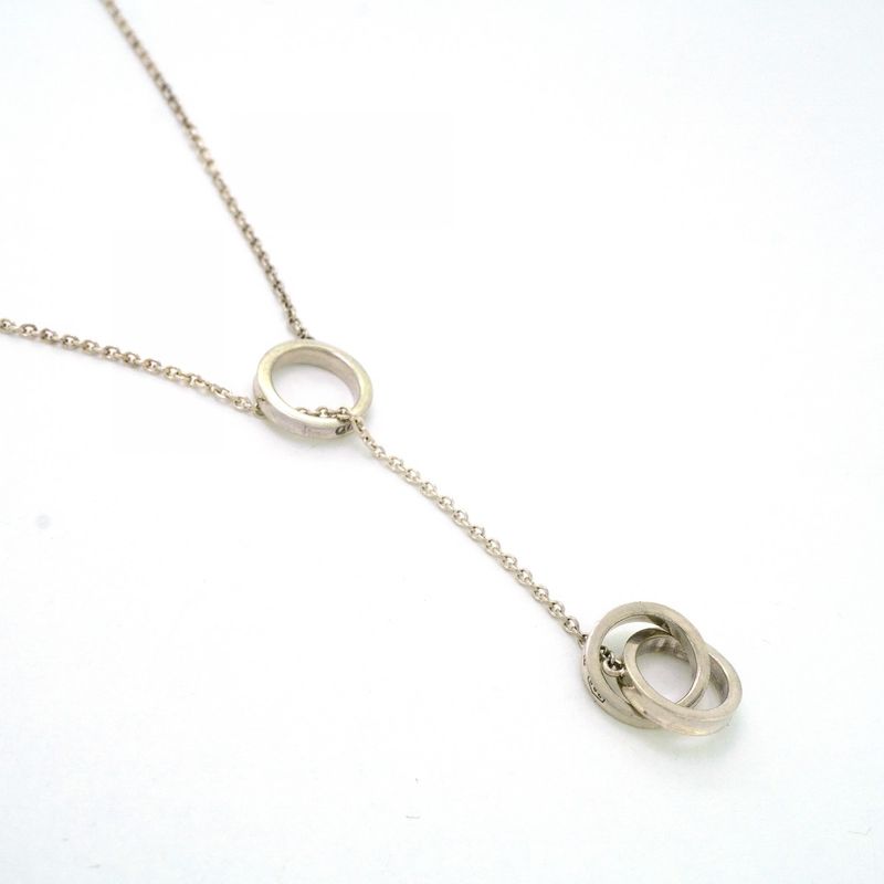 Tiffany & Co Necklace Interlocking Lariat In 925 Silver For Women