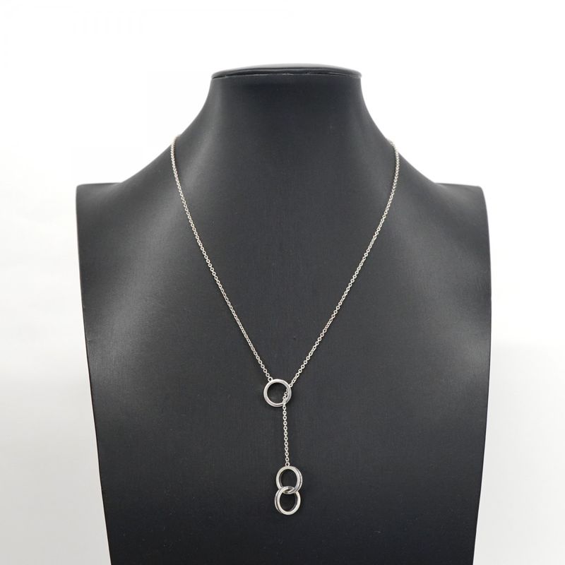 Tiffany & Co Necklace Interlocking Lariat In 925 Silver For Women