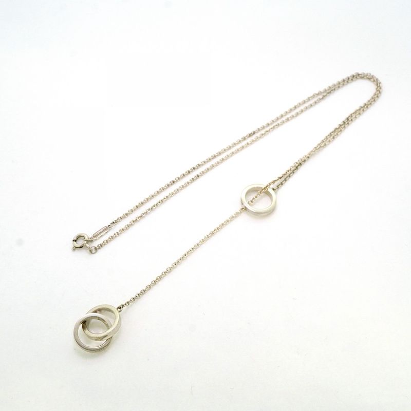 Tiffany & Co Necklace Interlocking Lariat In 925 Silver For Women